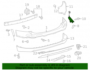 Rear bumper mount, outer left, Toyota Rav4 16-18 rest.