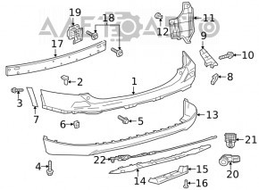 Rear bumper mount, outer left, Toyota Rav4 16-18 rest.