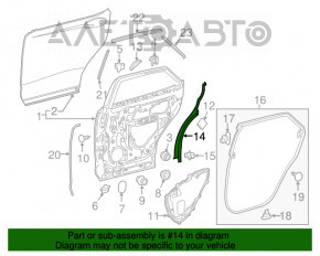 Door arch trim lower rear left Lexus RX350 RX450h 16-22 dent