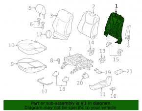 Driver's seat lumbar support with motor for Toyota Prius V 12-17 without frame