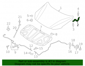 Right hood hinge Hyundai Elantra AD 17-20 prerest