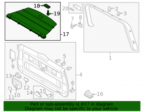 Trunk curtain VW Touareg 11-15 black