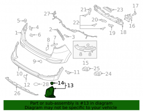 Left rear bumper guard for Kia Sportage 17-19
