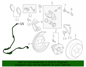 Rear right ABS sensor wire for Lexus CT200h 11-17