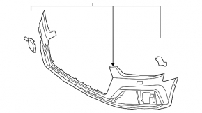Bare front bumper for the Audi A5 F5 18-19 S-Line without parking sensors