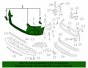 Bare front bumper for the Audi A5 F5 18-19 S-Line without parking sensors
