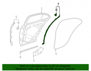 Door seal side rear left Mercedes W213 E 17-23 rear