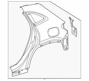 Mercedes H247 GLA 20-26 rear right quarter wing, red