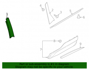 Door trim side rear right Ford Edge 15- front