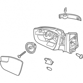 Left side mirror assembly for Ford Escape MK3 2017-2019, red, 14 pins, turn signal, BSM, backlight