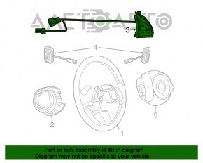 Fiat 500 12-16 Steering Wheel Cruise Control Buttons