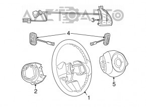 Fiat 500 12-16 Steering Wheel Cruise Control Buttons