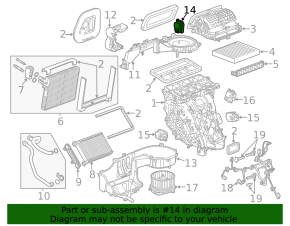 Actuator motor heater drive ventilation Chevrolet Impala 14-20