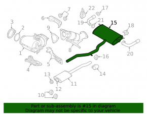 Silencer rear part barrel Volvo V90 18-19 usa T5, T6