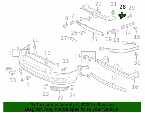 Front bumper cover left Mitsubishi Lancer 10-15 GTS