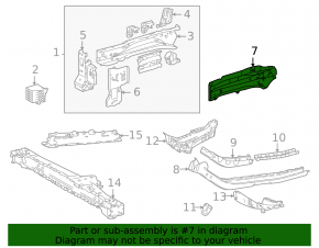 Outer part of the front right side member of the Lexus CT200h 11-17