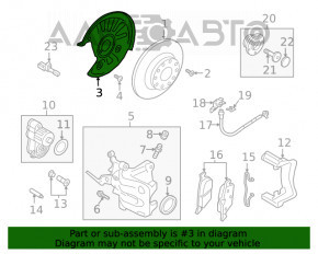 Brake Disc Cover Rear Left VW Jetta 19-24 Rusty