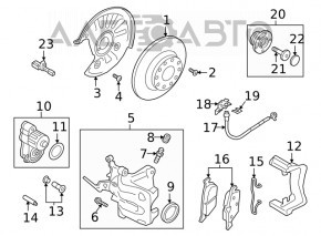 Brake Disc Cover Rear Left VW Jetta 19-24 Rusty