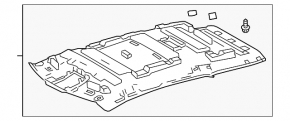 Lexus RX350 RX450h 16-17 headliner without sunroof, gray, dented at the edges from cushions
