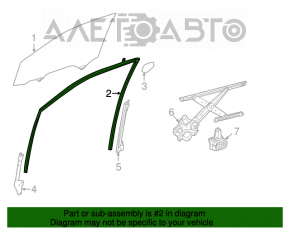 Front left windshield seal for Toyota Highlander 14-19