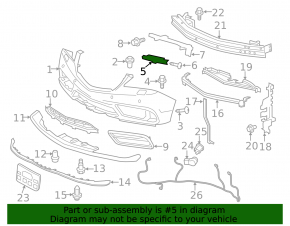 Front bumper mount right wing Acura MDX 14-16 prerest