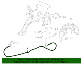 Fuel filler flap release cable Toyota Rav4 19-