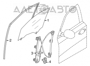 Front right door glass Infiniti JX35 QX60 13-13 pre-restyling