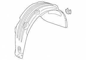 Rear left fender liner Hyundai Santa FE Sport 13-18 dented, torn