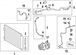 Air conditioner tube condenser-compressor Toyota Rav4 19- 2.5 type 2