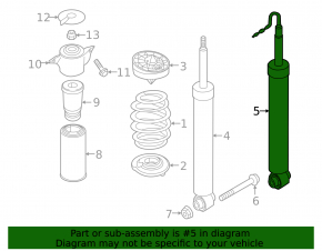 Rear left shock absorber Audi A5 17-25 electric