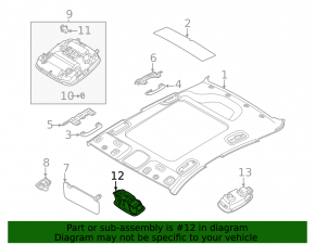 Front left ceiling light for Kia K5 21-24 without sunroof, beige