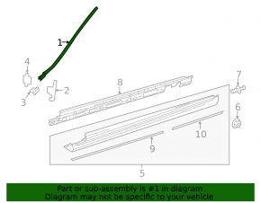 Windshield molding right Mercedes GLS-class X166 13-19