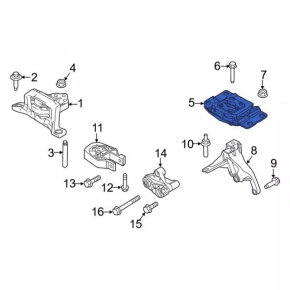 Rear engine mount for Ford Focus mk3 15-18 (restored) 1.0T