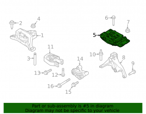 Rear engine mount for Ford Focus mk3 15-18 (restored) 1.0T