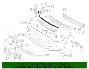 Mustang mk6 15-17 front bumper seal on grille