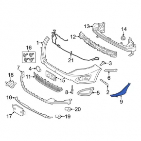 Front Bumper Air Duct Left Ford Edge 15-18