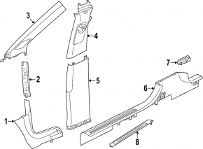 Lower left front pillar trim for Volkswagen ID.4 21-22, black