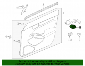 Front right window lift control for Honda Civic XI FE/FL 22-26