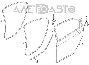 Bare rear left door BMW 5 G30 17-23 white 300