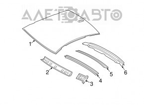 Metal roof BMW 5 F10 11-16 under the sunroof, sawn off, with front pillars