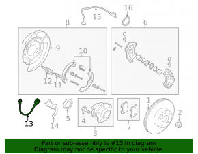 Front left brake hose for Infiniti M37 Q70 11-19