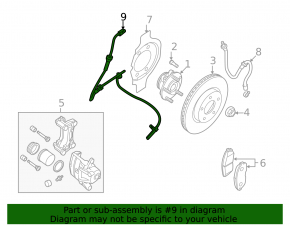 Front left ABS sensor for Nissan Altima 2012