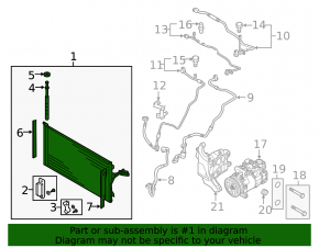 Air conditioning radiator condenser Audi Q7 4L 10-15
