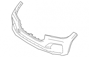 Bare front bumper BMW X7 G07 19-22 for parking sensors and PMA