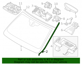 Windshield molding right BMW X1 F48 16-22