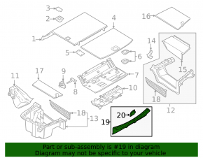 Trunk opening trim BMW 5 G30 18- 530e hybrid