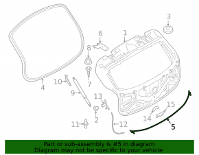 Upper tailgate rubber seal BMW X2 F39 18-23