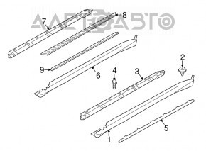 Right threshold BMW X5 F15 14-18 Base, structure, scratches