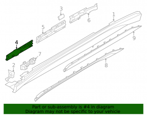Threshold bracket right front BMW X1 F48 16-22