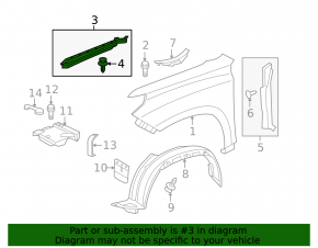 Left hood-wing seal for Lexus GX460 10-13 pre-restyling